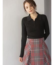 SNIDEL | ハーフジップポロニットプルオーバー(ニット/セーター)