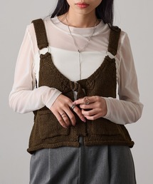 MAGASIN DE MODE Onjna（マガジンデモードオンジェナ ）の「【MAGASIN DE MODE Onjna】ニットビスチェ Y2K 韓国 trc（その他トップス）」