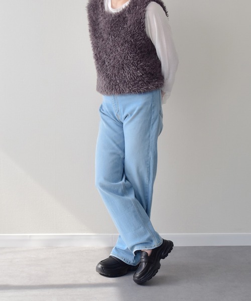Round About(Bridget Birkin)(ラウンド アバウト)の「【Round About】<晴雨兼用>撥水ボリュームソールローファー(451604)(ローファー・レディース・ブラック/アイボリー・24.5/24/23.5/23/22.5)」の5枚目の写真