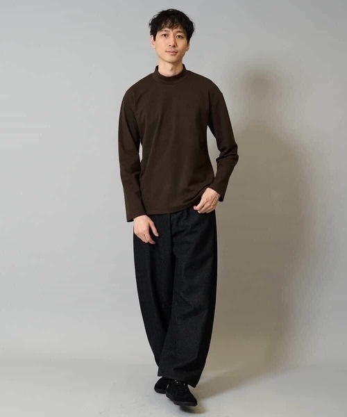 a.v.v(アーヴェヴェ)の「ポンチモックネックカットソー【イージーケア/毛玉になりにくい/速乾/洗濯機で洗える】(Tシャツ/カットソー・メンズ・ホワイト/ブラウン/ブラック/グレー・44/46/48/50/52)」の6枚目の写真