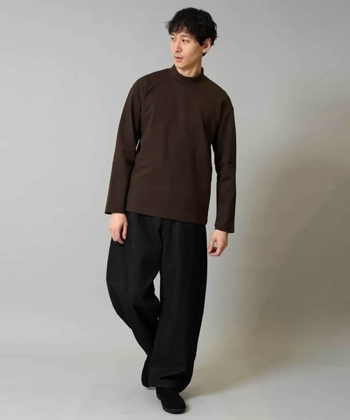 a.v.v(アーヴェヴェ)の「ポンチモックネックカットソー【イージーケア/毛玉になりにくい/速乾/洗濯機で洗える】(Tシャツ/カットソー・メンズ・ホワイト/ブラウン/ブラック/グレー・44/46/48/50/52)」の7枚目の写真