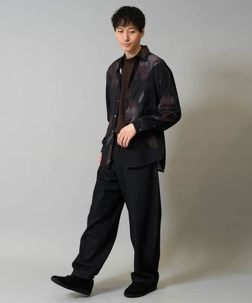 a.v.v(アーヴェヴェ)の「ポンチモックネックカットソー【イージーケア/毛玉になりにくい/速乾/洗濯機で洗える】(Tシャツ/カットソー・メンズ・ホワイト/ブラウン/ブラック/グレー・44/46/48/50/52)」の8枚目の写真