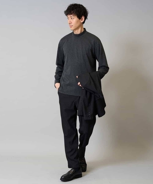 a.v.v（アーヴェヴェ）の「ポンチモックネックカットソー【イージーケア/毛玉になりにくい/速乾/洗濯機で洗える】（Tシャツ/カットソー・メンズ・ホワイト/ブラウン/ブラック/グレー・44/46/48/50/52）」の7枚目の写真