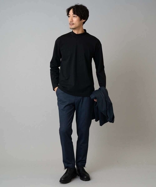 a.v.v（アーヴェヴェ）の「ポンチモックネックカットソー【イージーケア/毛玉になりにくい/速乾/洗濯機で洗える】（Tシャツ/カットソー・メンズ・ホワイト/ブラウン/ブラック/グレー・44/46/48/50/52）」の11枚目の写真