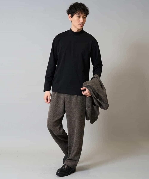 a.v.v（アーヴェヴェ）の「ポンチモックネックカットソー【イージーケア/毛玉になりにくい/速乾/洗濯機で洗える】（Tシャツ/カットソー・メンズ・ホワイト/ブラウン/ブラック/グレー・44/46/48/50/52）」の14枚目の写真