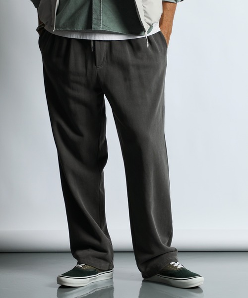 The DUFFER of ST.GEORGE（ザダファーオブセントジョージ）の「PIGMENT-DYE SWEAT WIDE PANTS：ピグメント加工 スウェットワイドパンツ バギーパンツ（スウェットパンツ・メンズ・ベージュ/チャコールグレー/ボルドー・X-LARGE/LARGE/MEDIUM/SMALL）」の20枚目の写真