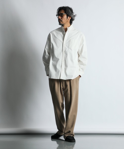The DUFFER of ST.GEORGE（ザダファーオブセントジョージ）の「PIGMENT-DYE SWEAT WIDE PANTS：ピグメント加工 スウェットワイドパンツ バギーパンツ（スウェットパンツ・メンズ・ベージュ/チャコールグレー/ボルドー・X-LARGE/LARGE/MEDIUM/SMALL）」の16枚目の写真