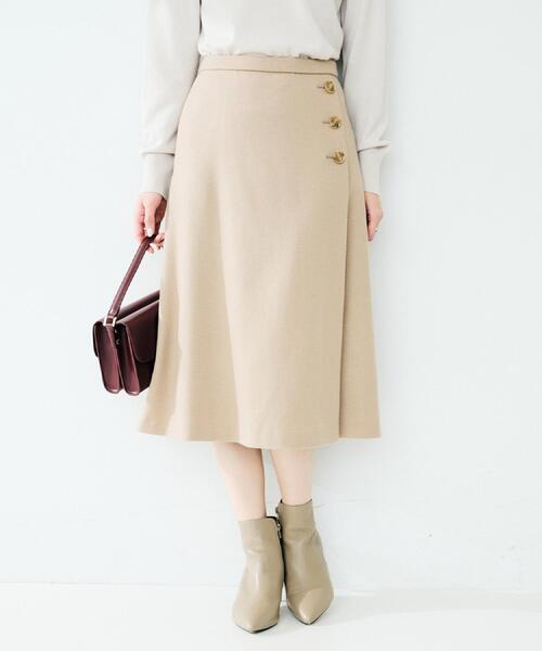 UNTITLED（アンタイトル）の「【ウール100%/後ろウエストゴム】ミルドスムースフレアスカート（スカート・レディース・ブラック/アイボリー/ネイビー/サンドベージュ・03/02/01/00/04/42/44/46/48/50）」の16枚目の写真