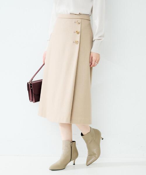 UNTITLED（アンタイトル）の「【ウール100%/後ろウエストゴム】ミルドスムースフレアスカート（スカート・レディース・ブラック/アイボリー/ネイビー/サンドベージュ・03/02/01/00/04/42/44/46/48/50）」の17枚目の写真