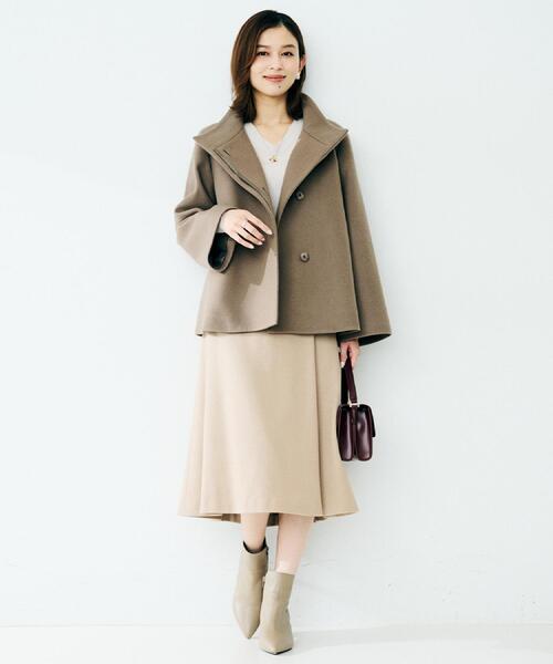 UNTITLED（アンタイトル）の「【ウール100%/後ろウエストゴム】ミルドスムースフレアスカート（スカート・レディース・ブラック/アイボリー/ネイビー/サンドベージュ・03/02/01/00/04/42/44/46/48/50）」の18枚目の写真