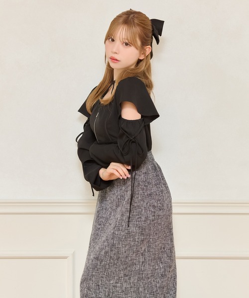 長袖フレアマーメイドワンピース（ワンピース）｜apres jour