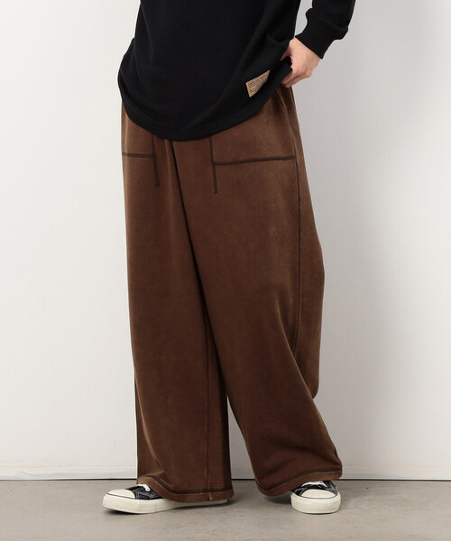 Purple&Yellow（パープルアンドイエロー）の「フロスト加工裏毛 パンツ（その他パンツ・メンズ・ブラウン/ブラック/サックスブルー・MEDIUM/LARGE/SMALL/X-SMALL）」の3枚目の写真