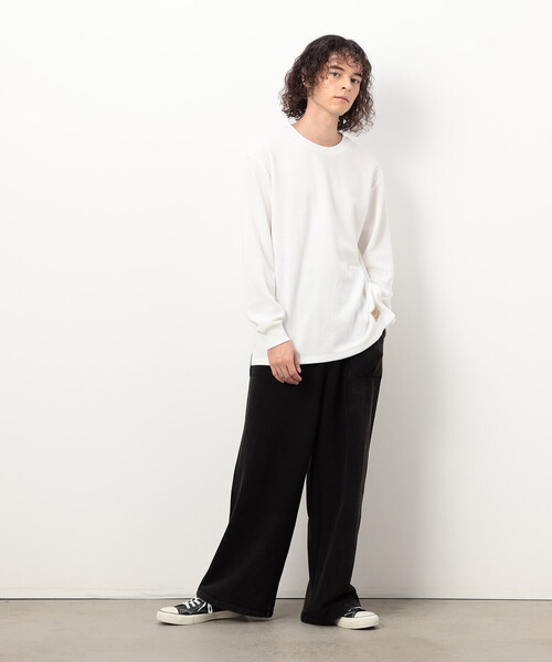 Purple&Yellow（パープルアンドイエロー）の「フロスト加工裏毛 パンツ（その他パンツ・メンズ・ブラウン/ブラック/サックスブルー・MEDIUM/LARGE/SMALL/X-SMALL）」の4枚目の写真