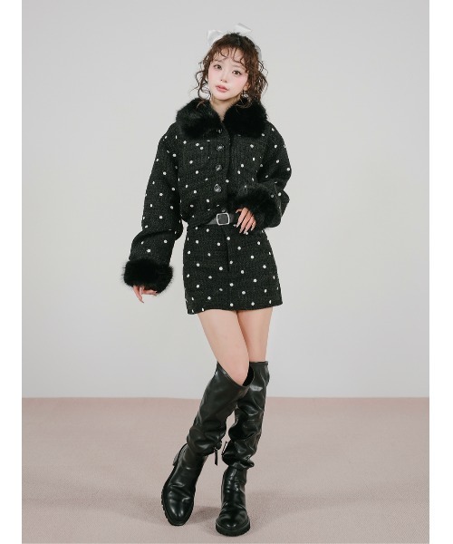 ドットツイードベルトミニスカート ドットツイードベルトミニスカート（スカート）｜Darich（ダーリッチ