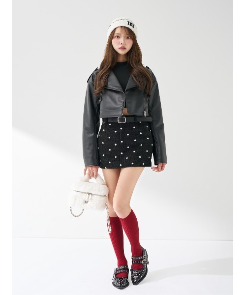 ドットツイードベルトミニスカート（スカート）｜Darich（ダーリッチ