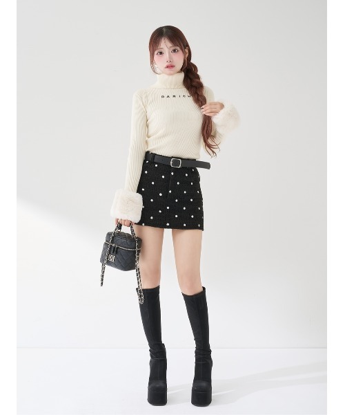Darich（ダーリッチ）の「ドットツイードベルトミニスカート（スカート・レディース・ブラック/ホワイト・S/M）」の18枚目の写真