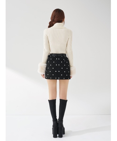 ドットツイードベルトミニスカート（スカート）｜Darich（ダーリッチ
