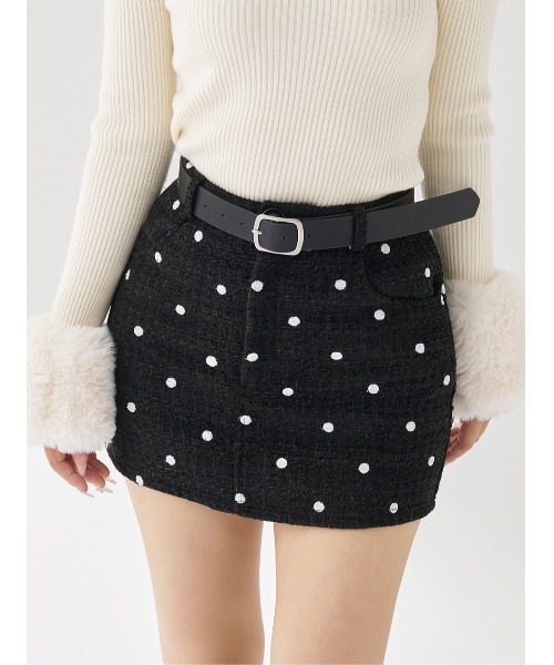 ドットツイードベルトミニスカート（スカート）｜Darich（ダーリッチ