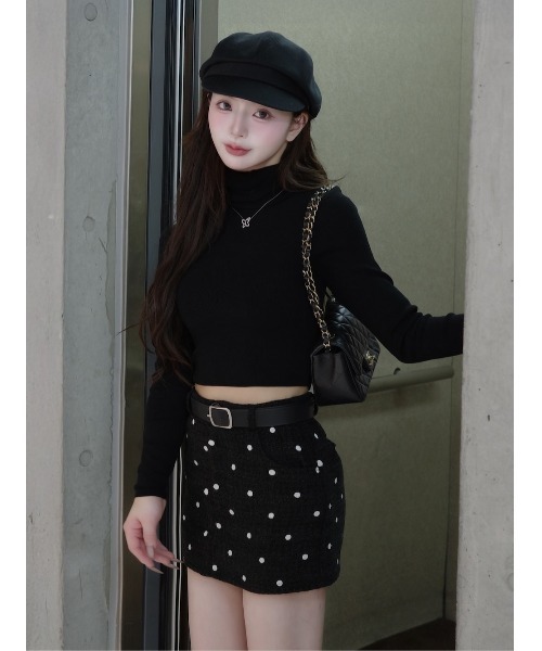 ドットツイードベルトミニスカート（スカート）｜Darich（ダーリッチ