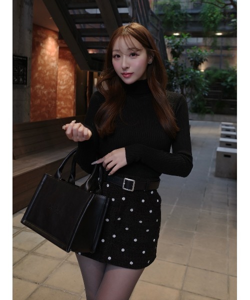 Darich（ダーリッチ）の「ドットツイードベルトミニスカート（スカート・レディース・ブラック/ホワイト・S/M）」の21枚目の写真