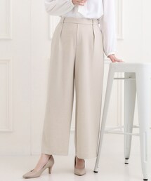 SHOO・LA・RUE | 【洗濯機可/セットアップ可/S-3L】きちんと楽に。カットジョーゼットワイドパンツ(その他パンツ)