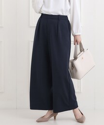 SHOO・LA・RUE | 【洗濯機可/S-3L/イージーケア】きちんと楽に。カットジョーゼットワイドパンツ(その他パンツ)