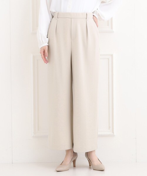 SHOO・LA・RUE（シューラルー）の「【洗濯機可/セットアップ可/S-3L】きちんと楽に。カットジョーゼットワイドパンツ（その他パンツ・レディース・ネイビー/ナチュラル/ブラック・01/02/03/04/05）」の13枚目の写真