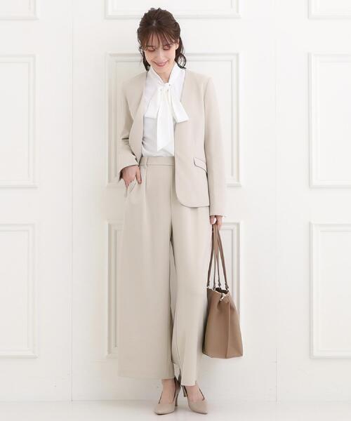 SHOO・LA・RUE（シューラルー）の「【洗濯機可/セットアップ可/S-3L】きちんと楽に。カットジョーゼットワイドパンツ（その他パンツ・レディース・ネイビー/ナチュラル/ブラック・01/02/03/04/05）」の17枚目の写真