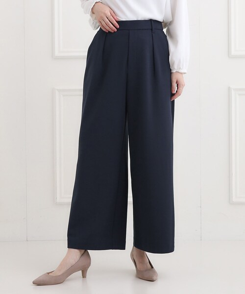 SHOO・LA・RUE（シューラルー）の「【洗濯機可/セットアップ可/S-3L】きちんと楽に。カットジョーゼットワイドパンツ（その他パンツ・レディース・ネイビー/ナチュラル/ブラック・01/02/03/04/05）」の19枚目の写真