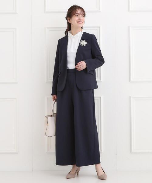 SHOO・LA・RUE（シューラルー）の「【洗濯機可/S-3L/イージーケア】きちんと楽に。カットジョーゼットワイドパンツ（その他パンツ・レディース・ネイビー/ナチュラル/ブラック・01/02/03/04/05）」の22枚目の写真