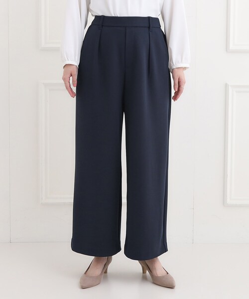 SHOO・LA・RUE（シューラルー）の「【洗濯機可/S-3L/イージーケア】きちんと楽に。カットジョーゼットワイドパンツ（その他パンツ・レディース・ネイビー/ナチュラル/ブラック・01/02/03/04/05）」の20枚目の写真