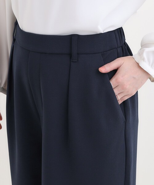 SHOO・LA・RUE（シューラルー）の「【洗濯機可/S-3L/イージーケア】きちんと楽に。カットジョーゼットワイドパンツ（その他パンツ・レディース・ネイビー/ナチュラル/ブラック・01/02/03/04/05）」の15枚目の写真