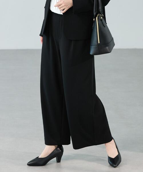 SHOO・LA・RUE（シューラルー）の「【洗濯機可/S-3L/イージーケア】きちんと楽に。カットジョーゼットワイドパンツ（その他パンツ・レディース・ネイビー/ナチュラル/ブラック・01/02/03/04/05）」の11枚目の写真