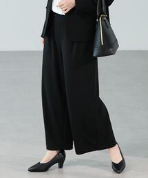 SHOO・LA・RUE | 【洗濯機可/セットアップ可/S-3L】きちんと楽に。カットジョーゼットワイドパンツ(その他パンツ)