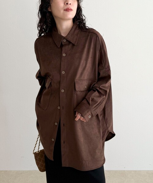 fredy emue(フレディエミュ)の「【LANCER CLOTHING CORPORATION】OVER SHIRTS SUEDE(シャツ/ブラウス・レディース・ブラウン/キャメル・38)」の1枚目の写真