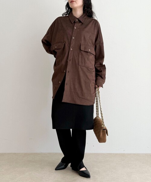 fredy emue(フレディエミュ)の「【LANCER CLOTHING CORPORATION】OVER SHIRTS SUEDE(シャツ/ブラウス・レディース・ブラウン/キャメル・38)」の3枚目の写真