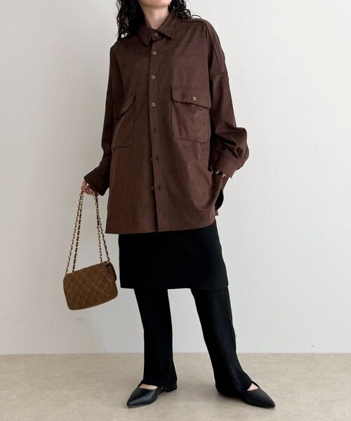 fredy emue(フレディエミュ)の「【LANCER CLOTHING CORPORATION】OVER SHIRTS SUEDE(シャツ/ブラウス・レディース・ブラウン/キャメル・38)」の4枚目の写真