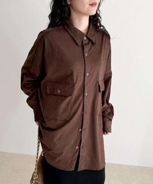 fredy emue(フレディエミュ)の「【LANCER CLOTHING CORPORATION】OVER SHIRTS SUEDE(シャツ/ブラウス・レディース・ブラウン/キャメル・38)」の8枚目の写真