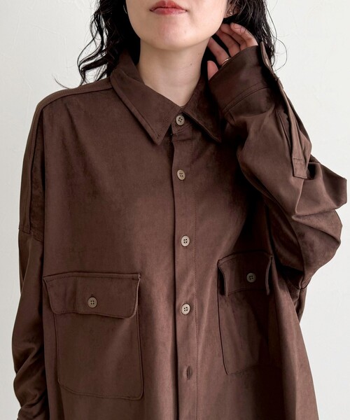 fredy emue(フレディエミュ)の「【LANCER CLOTHING CORPORATION】OVER SHIRTS SUEDE(シャツ/ブラウス・レディース・ブラウン/キャメル・38)」の9枚目の写真