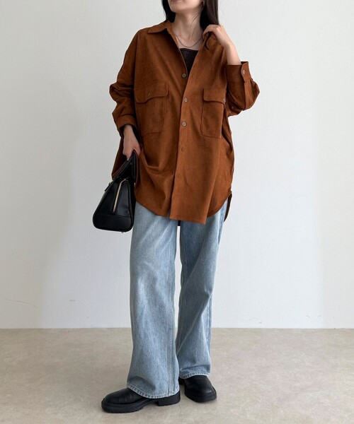 fredy emue(フレディエミュ)の「【LANCER CLOTHING CORPORATION】OVER SHIRTS SUEDE(シャツ/ブラウス・レディース・ブラウン/キャメル・38)」の21枚目の写真