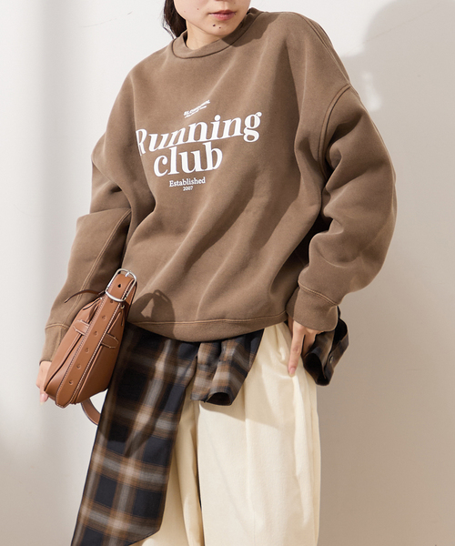 journal standard L'essage（ジャーナルスタンダードレサージュ）の「【RUNNING~】ピグメントスウェットプルオーバー（スウェット・レディース・ブラック/ベージュ/ブラウン・FREE）」の2枚目の写真