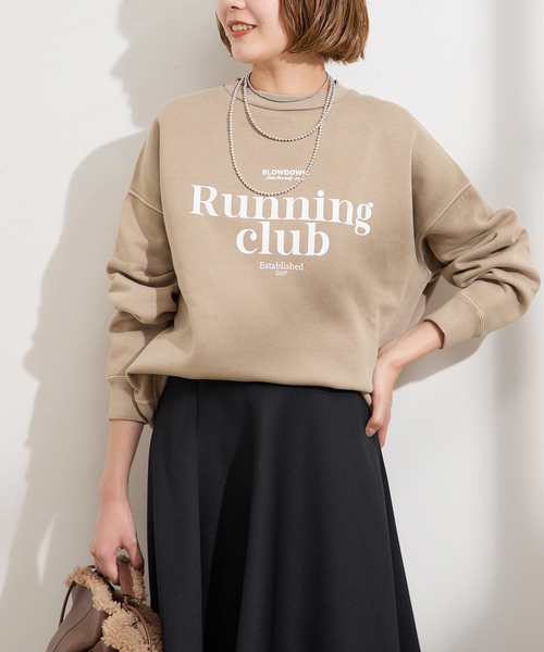 journal standard L'essage（ジャーナルスタンダードレサージュ）の「【RUNNING~】ピグメントスウェットプルオーバー（スウェット・レディース・ブラック/ベージュ/ブラウン・FREE）」の5枚目の写真