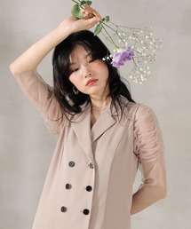 Kana（カナ）の「ロングジレ ワンピース チュール トップス スカート 3点セット ドレス パーティー 結婚式 お呼ばれ オケージョンドレス（ドレス・レディース）」
