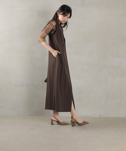 セール】ロングジレ ワンピース チュール トップス スカート 3点セット