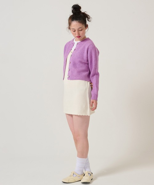 TINA：JOJUN（ティーナジョジュン）の「ヴィンテージライク ニット ジャンスカ TINA：JOJUN（ジャンパースカート・レディース・ラベンダー/アイボリー・M）」の8枚目の写真