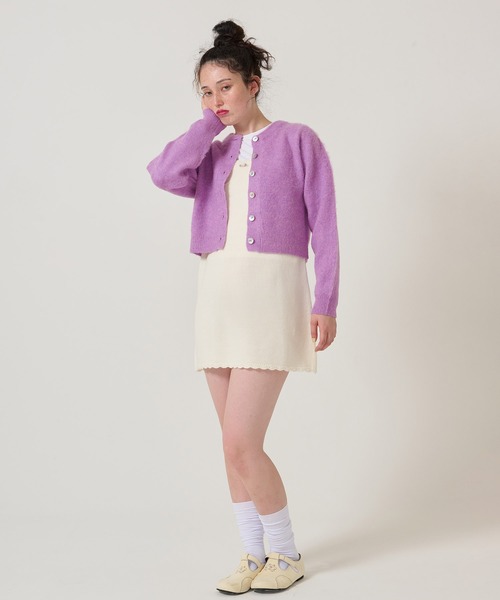 TINA：JOJUN（ティーナジョジュン）の「ヴィンテージライク ニット ジャンスカ TINA：JOJUN（ジャンパースカート・レディース・ラベンダー/アイボリー・M）」の9枚目の写真
