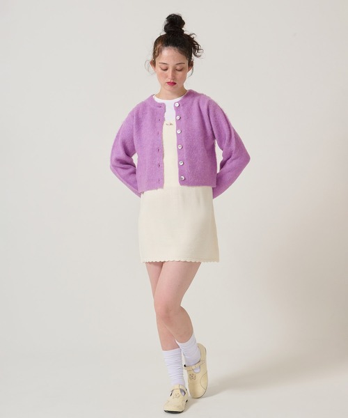 TINA：JOJUN（ティーナジョジュン）の「ヴィンテージライク ニット ジャンスカ TINA：JOJUN（ジャンパースカート・レディース・ラベンダー/アイボリー・M）」の10枚目の写真