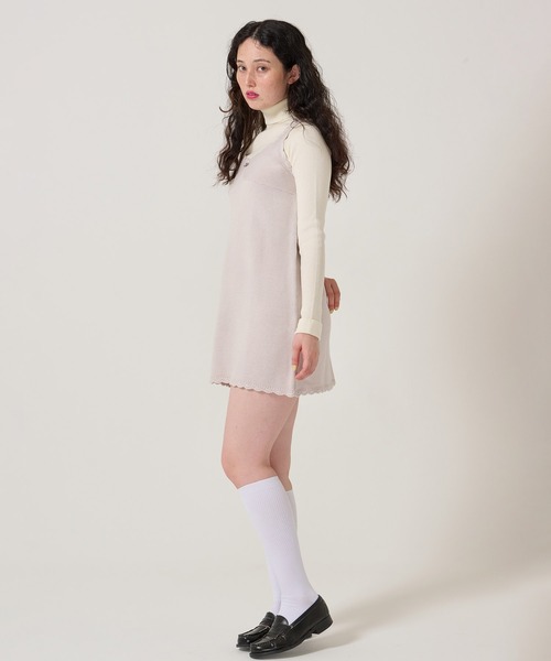 TINA：JOJUN（ティーナジョジュン）の「ヴィンテージライク ニット ジャンスカ TINA：JOJUN（ジャンパースカート・レディース・ラベンダー/アイボリー・M）」の13枚目の写真