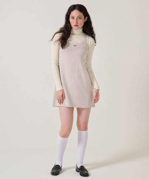 TINA：JOJUN（ティーナジョジュン）の「ヴィンテージライク ニット ジャンスカ TINA：JOJUN（ジャンパースカート・レディース・ラベンダー/アイボリー・M）」の14枚目の写真