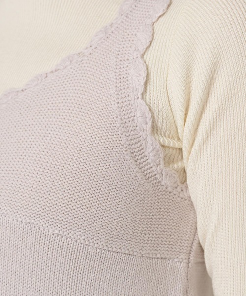 TINA：JOJUN（ティーナジョジュン）の「ヴィンテージライク ニット ジャンスカ TINA：JOJUN（ジャンパースカート・レディース・ラベンダー/アイボリー・M）」の21枚目の写真